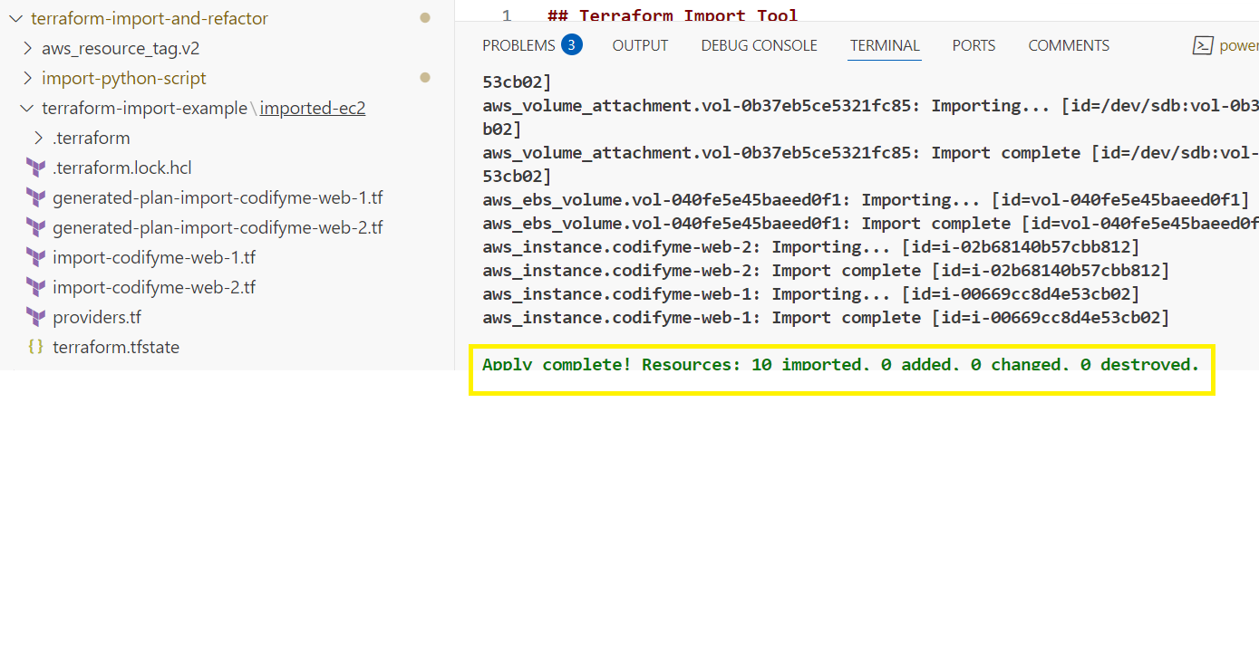terraform apply output